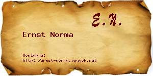 Ernst Norma névjegykártya